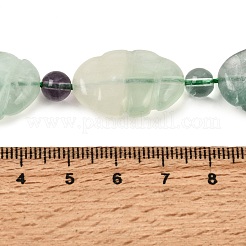 Fili di perle intagliate in fluorite arcobaleno naturale&nbsp;GG-CBA0487-D01-24x16mm