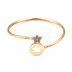 Placage en rack bracelets en zircone cubique micro pave en laiton&nbsp;BJEW-E071-18G-01