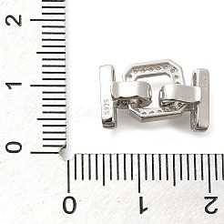 925 серебряная застежка с микропаве из прозрачного кубического циркония&nbsp;STER-U006-04P