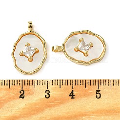 Pendenti in zirconi cubici trasparenti in micro pavè di ottone&nbsp;KK-M277-05B-G