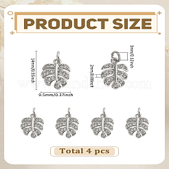 4шт латунные подвески из кубического циркония с микро-паве&nbsp;KK-LP0004-09P