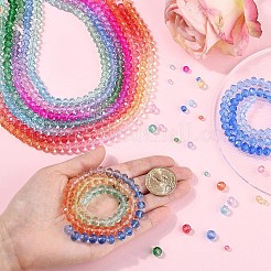 10 нити 10-х цветных прозрачных окрашенных стеклянных бусин&nbsp;DGLA-YW0001-39A