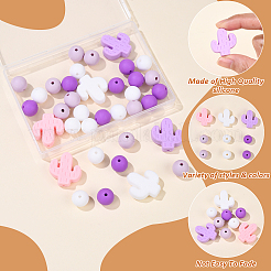 Кактус/круглые силиконовые бусины&nbsp;SIL-YW0001-50B