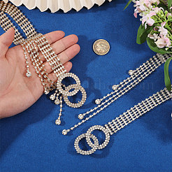 2 cintura a catena in ottone e ferro con strass di cristallo&nbsp;AJEW-FG0006-30B