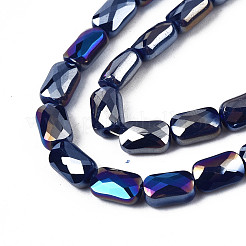 Гальванизировать непрозрачные сплошной цвет стеклянные бусы пряди&nbsp;X-EGLA-N002-25-B01