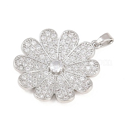 Pendentifs avec zircon cubiques à micro-pavés en laiton&nbsp;KK-K418-01B-P