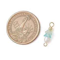 Подвески-шармы из искусственного пресноводного жемчуга и акрила с матовым цветком&nbsp;PALLOY-JF03590-08