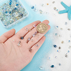 210шт 14 цвета гальванические прозрачные стеклянные бусины&nbsp;EGLA-PH0001-50