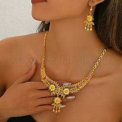 Элегантный сплав ожерелье и серьги с кисточками из цветка и сплава для женщин свадьба&nbsp;US0443