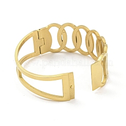 Браслеты из нержавеющей стали 304 с ажурными петлями и стразами для женщин&nbsp;BJEW-D044-07B-G