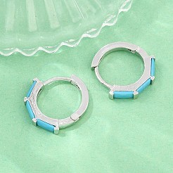 Micro ottone spianare zirconi Orecchini a cerchio&nbsp;KK-CBA8324-12P-01