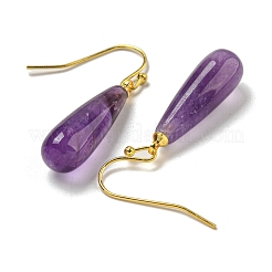 Orecchino pendente con pietra mista naturale con placcatura ionica&nbsp;EJEW-C084-01G