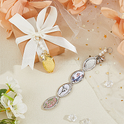 2 шт. 2-х цветные овальные латунные подвески-медальоны&nbsp;PALLOY-FH00108