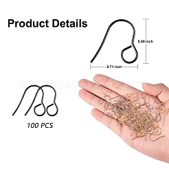 100 шт. ионное покрытие (ip) нержавеющая сталь 316 гипоаллергенные французские крючки для сережек&nbsp;JX137D