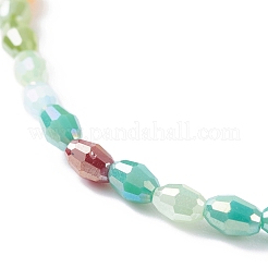 Bracciale elasticizzato da donna con perline di vetro scintillante&nbsp;BJEW-JB07664-04