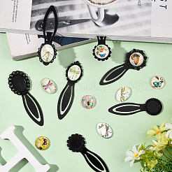 DIY ovale und flache runde Lesezeichen-Sets mit Blumenmotiv&nbsp;DIY-SC0032-06