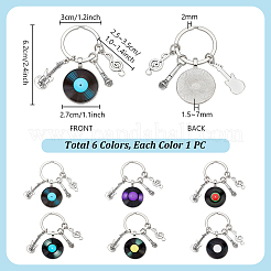 6 porte-clés pendentif en verre 6 couleurs&nbsp;KEYC-PH0002-28