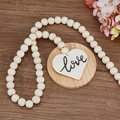 2шт. Гирлянда из деревянных бусин 2 стилей с кисточками из джутового шнура&nbsp;DJEW-FH0001-28