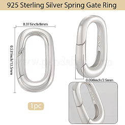 1 шт. s925 стерлингового серебра пружинные затворные кольца&nbsp;STER-BBC0008-50C