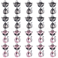 20 Breolques Renard En Acier Inoxydable - 5 Modèles Différents - Pour Création Bijoux DIY