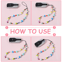 2 шт. 2 стиля стеклянных и смоляных мобильных ремешков&nbsp;AJEW-GF0010-06