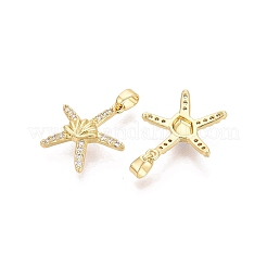 Pendentifs en laiton zircon cubique transparent&nbsp;KK-Q073-08G
