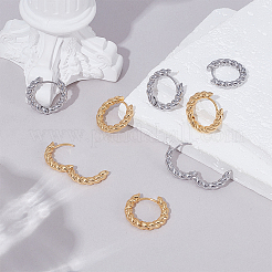 16 Stück 2 Farben Twist Ringe Messing Creolen für Frauen&nbsp;EJEW-UN0003-27