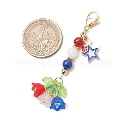 Наборы украшений в виде подвесок в виде цветов из стеклянных бусин и акриловых камней ручной работы&nbsp;HJEW-MZ00253