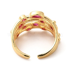 Манжеты из латуни с микро паве кубический цирконий для женщин RJEW-P087-05G-01