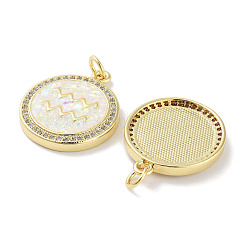 Латунные микропаве прозрачные подвески с фианитом&nbsp;KK-L213-032G