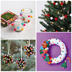 600 stücke 6 farben weihnachten handgemachte diy puppe handwerk pom pom garn pom pom bälle&nbsp;AJEW-TA0003-34