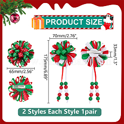 4 шт. заколки для волос из полиэстера и кожи аллигатора&nbsp;OHAR-WR0001-05