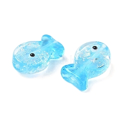 Бусины-рыбы из фольги ручной работы&nbsp;FOIL-Z001-01D-1