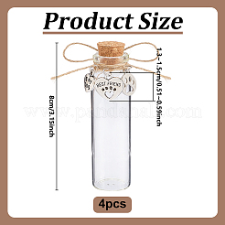 4 Stück Glas-Korken-Wunschflasche&nbsp;AJEW-DR00051