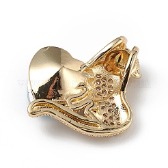 Настоящие 18-каратные позолоченные подвески из латуни с микропаве из прозрачного кубического циркония&nbsp;KK-C015-14G-10