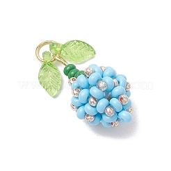 Colgantes de capullos de flores con cuentas de vidrio&nbsp;PALLOY-MZ00759-02