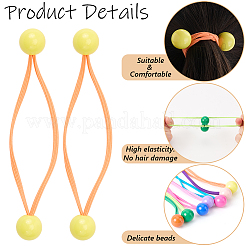 7 шт. 7 стиля акриловые круглые резинки для волос карамельного цвета&nbsp;OHAR-CP0001-22A