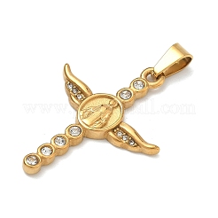 Подвески из нержавеющей стали 304 с кристаллами и стразами&nbsp;STAS-F336-15G-02