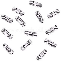 PandaHall Elite 300pcs Column Spacer Beads Tibetan Alloy Antique Silver Tube Metal Beads Jewelry Spacers for Bracelet Jewelry Making, 8.5x3mm