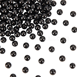 Olycraft natürliche schwarze Turmalin-Perlenstränge, Klasse ab +, Runde, 4 mm, Bohrung: 0.6 mm, ca. 84~85 Stk. / Strang, 15.28~15.35'' (38.8~39 cm)