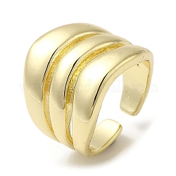 Латунные открытые кольца манжеты, широкое кольцо для женщин, реальный 18k позолоченный, 4~7 мм, внутренний диаметр: 16 мм