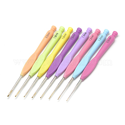 Железные крючки крючки иглы, с пластиковой ручкой, разноцветные, 135x11x10 мм, контактный: 0.8~2.0 мм, 8шт / набор