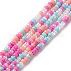 Glass Seed Bead Strands, Round Hole, Round, Violet, 2.5~3x1.8~2.5mm, Hole: 1mm, about 191~200pcs/strand, 16.06~16.26 inch(40.8~41.3cm)