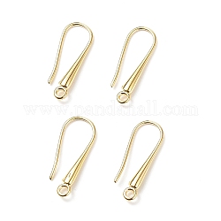 Латунные крючки для серьги, провод уха, без кадмия, без никеля и без свинца, золотые, 21x9x2.3~2.8 мм, отверстие : 1.5 мм, штифты : 0.8 мм