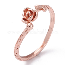 Латунь манжеты кольца, открытые кольца, текстурированный, роза, розовое золото , размер США 6 3/4 (17.1 мм)