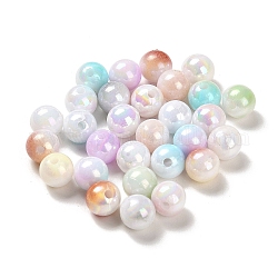 Perles acryliques opaques, dégradé coloré, ronde, couleur mixte, 8mm, Trou: 1.8mm, environ 2083 pcs/500 g