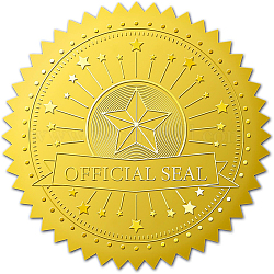 Autocollants en relief auto-adhésifs en feuille d'or, autocollant de décoration de médaille, motif en étoile, 5x5 cm
