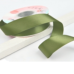Cintas de raso de doble cara de poliéster de 18 m, Accesorios de la ropa, cinta para envolver regalos, verde oliva, 1 pulgada (25 mm), alrededor de 19.69 yarda (18 m) / rollo