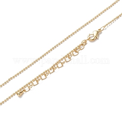 Ожерелья из латунной шариковой цепи, долговечный, реальный 18k позолоченный, 16.34 дюйм (41.5 см)