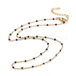 Edelstahl Emaille Kabelketten Halsketten, mit gedrehten Ketten / Bordsteinketten und Hummerkrallenverschlüssen, golden, 15.94 Zoll (40.5 cm)